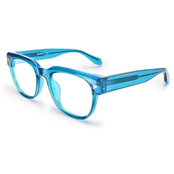 Square Blue Light Blocking Glasses Anti Glare Computer Blue Frame Eyeglasses - Picture 2 of 9